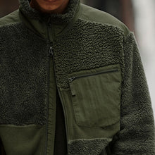 Load image into Gallery viewer, Men's Fashion Casual Stand-Up Collar Warm Zipper Plush Jacket
