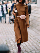 Load image into Gallery viewer, Fashion High Neck Knitted Dress
