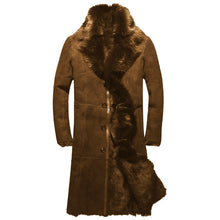 Load image into Gallery viewer, Black Long Mens Leather Jacket Winter
