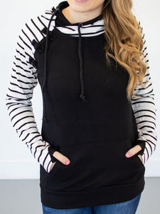 Autumn and Winter Casual Fashion Striped Hoodie