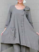 Load image into Gallery viewer, Cotton And Linen Long Round Neck Women's Suits
