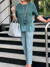 Load image into Gallery viewer, Casual Elegant Ladies Mid-sleeve Sweater and Pants Suit
