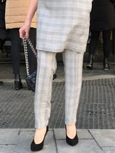 Load image into Gallery viewer, Fashionable and Elegant Plaid Mid-sleeve Round Neck Top and Trousers Ladies Suit
