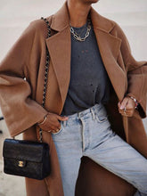 Load image into Gallery viewer, Fall/winter Fashion Lapel Woolen Coat for Ladies
