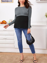 Load image into Gallery viewer, Comfortable Two-Color Nursing Top For Pregnant Women
