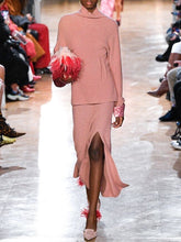 Load image into Gallery viewer, Half High Neck Knit Split Catwalk Women's Suits
