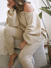 Load image into Gallery viewer, Fall/Winter Simple Long-sleeved Top and Trousers Women's Suit
