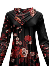 Load image into Gallery viewer, Flower Print Pile Collar Women's Tops
