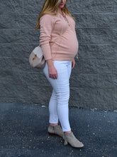 Load image into Gallery viewer, Tied Neckline Knitted Stitching Sweater Maternity Tops
