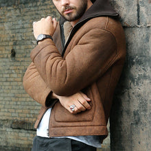 Load image into Gallery viewer, High Neck Stitching Knitted Collar Zipper Men's Coat
