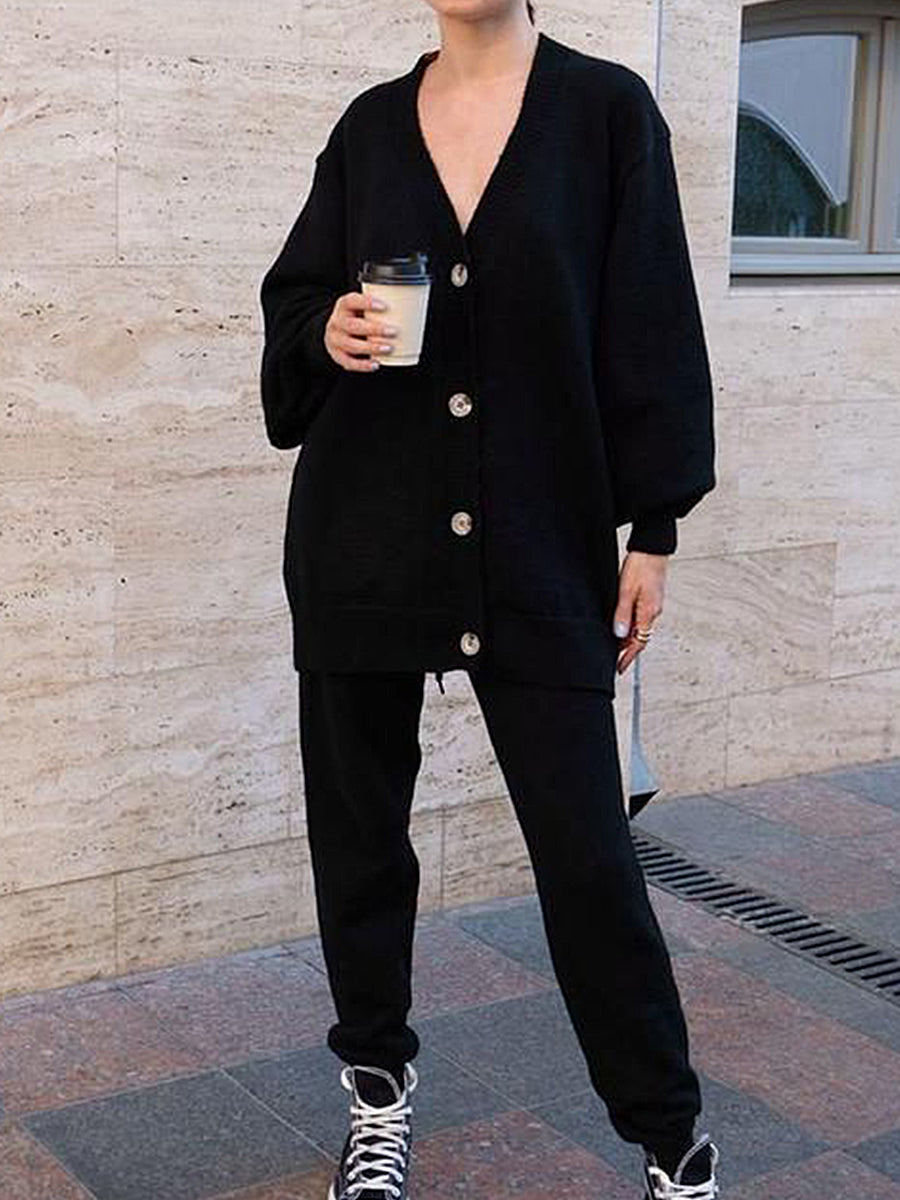 Autumn and Winter Casual Fashion Ladies Solid Color Suit