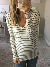 Load image into Gallery viewer, Striped V-Neck Thin Maternity Tops
