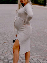 Load image into Gallery viewer, Maternity Wear Comfortable Fashion Casual Knitted Split Dress

