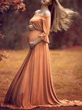 Load image into Gallery viewer, Fashion One Shoulder Sleeve Maternity Dress
