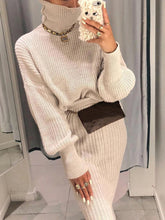 Load image into Gallery viewer, Fashion High Neck Women's Sweater Suit
