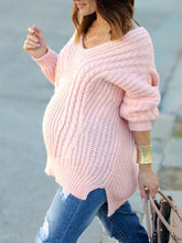 Load image into Gallery viewer, Knitted Pink Loose Maternity Sweaters
