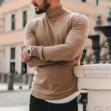 Load image into Gallery viewer, High Collar Solid Color Slim Fit Men's Tops
