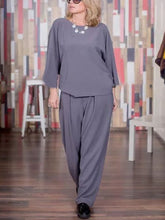 Load image into Gallery viewer, Cotton And Linen Round Neck Solid Color Women's Suits
