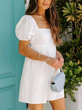 Load image into Gallery viewer, Cotton Puff Sleeve Maternity Dress
