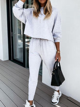 Load image into Gallery viewer, Casual Fashion Long Sleeves with Elastic Pants Ladies Solid Color Suit
