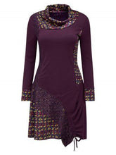 Load image into Gallery viewer, Stacking Collar Square Color Printing Women's Casual Dress
