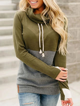 Load image into Gallery viewer, Color-Blocking Pure Cotton Pile Collar Women's Tops
