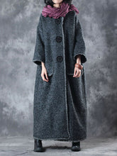 Load image into Gallery viewer, Dark Large Buttons Long-Sleeved Women's Coats
