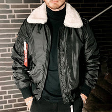 Load image into Gallery viewer, Fur Collar Bomber Jacket
