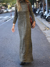 Load image into Gallery viewer, High Neck Long Sleeve Knit Dress

