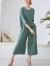 Load image into Gallery viewer, Women's Soft Linen Casual Wide-Leg Pants Suit
