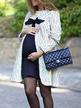 Load image into Gallery viewer, Polka Crew Neck Long Sleeve Maternity Coats
