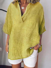 Load image into Gallery viewer, Women's Linen Short Sleeve Solid Color Casual Shirt Suit
