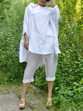 Load image into Gallery viewer, Women's White Minimalist Loose Linen Suit
