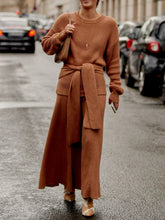 Load image into Gallery viewer, Women's Solid Color Comfortable Knitted Long Sleeve Pants Suit
