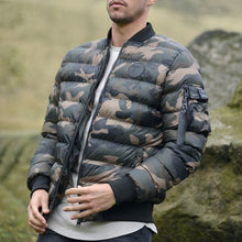 Load image into Gallery viewer, Camouflage Print Zipper Plus Size Men's Coat
