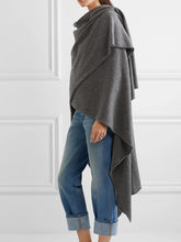 Load image into Gallery viewer, Grey Cashmere Wrap Shawl Women's Coat
