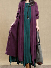 Load image into Gallery viewer, Autumn and Winter Comfortable Thick Linen and Cotton Long Coat
