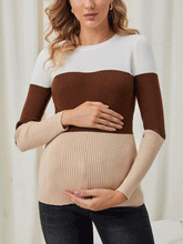 Load image into Gallery viewer, Fashion Slim Contrast Maternity Top
