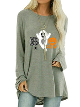 Load image into Gallery viewer, Halloween Personality Printed Loose Long-sleeved T-shirt Top

