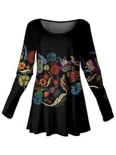 Load image into Gallery viewer, Fashion Printed Round Neck Long Sleeve Top
