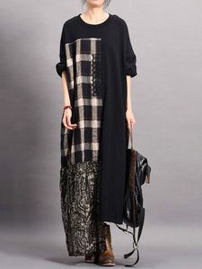 Autumn and Winter Check Dress