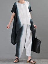 Load image into Gallery viewer, Gradient Tie-dye Fashion Cotton and Linen Suit
