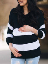 Load image into Gallery viewer, Autumn and Winter Warm Soft Knitted Striped Maternity Top
