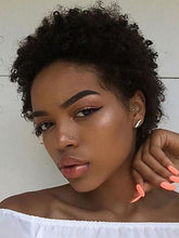 Load image into Gallery viewer, Black Fluffy Short Curly Chemical Fiber Wig
