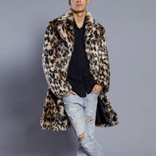 Load image into Gallery viewer, Men's Warm Leopard Coat Mid-Length Casual Jacket
