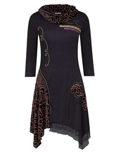 Load image into Gallery viewer, Heap Collar Retro Irregular Women's Casual Dress

