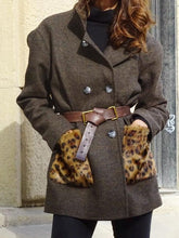 Load image into Gallery viewer, Fall/Winter Fashion Lapel Pocket Leopard Print Ladies Jacket
