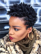 Load image into Gallery viewer, Black Curly Hair Medium Length Chemical Fiber Wig
