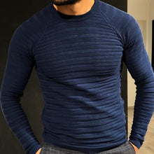 Load image into Gallery viewer, Men's Navy Blue Round Neck Comfortable Sweater
