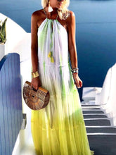 Load image into Gallery viewer, Fashion Color Matching Big Swing Suspender Dress
